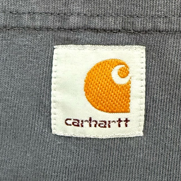 Carhartt Original Fit Henley Shirt L Gray K128 Long Sleeve Heavyweight Workwear - Picture 2 of 10